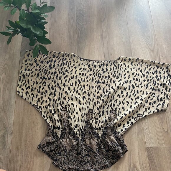 AMERICAN RAG Leopard Print Cinch-Waist Blouse - Picture 5 of 7
